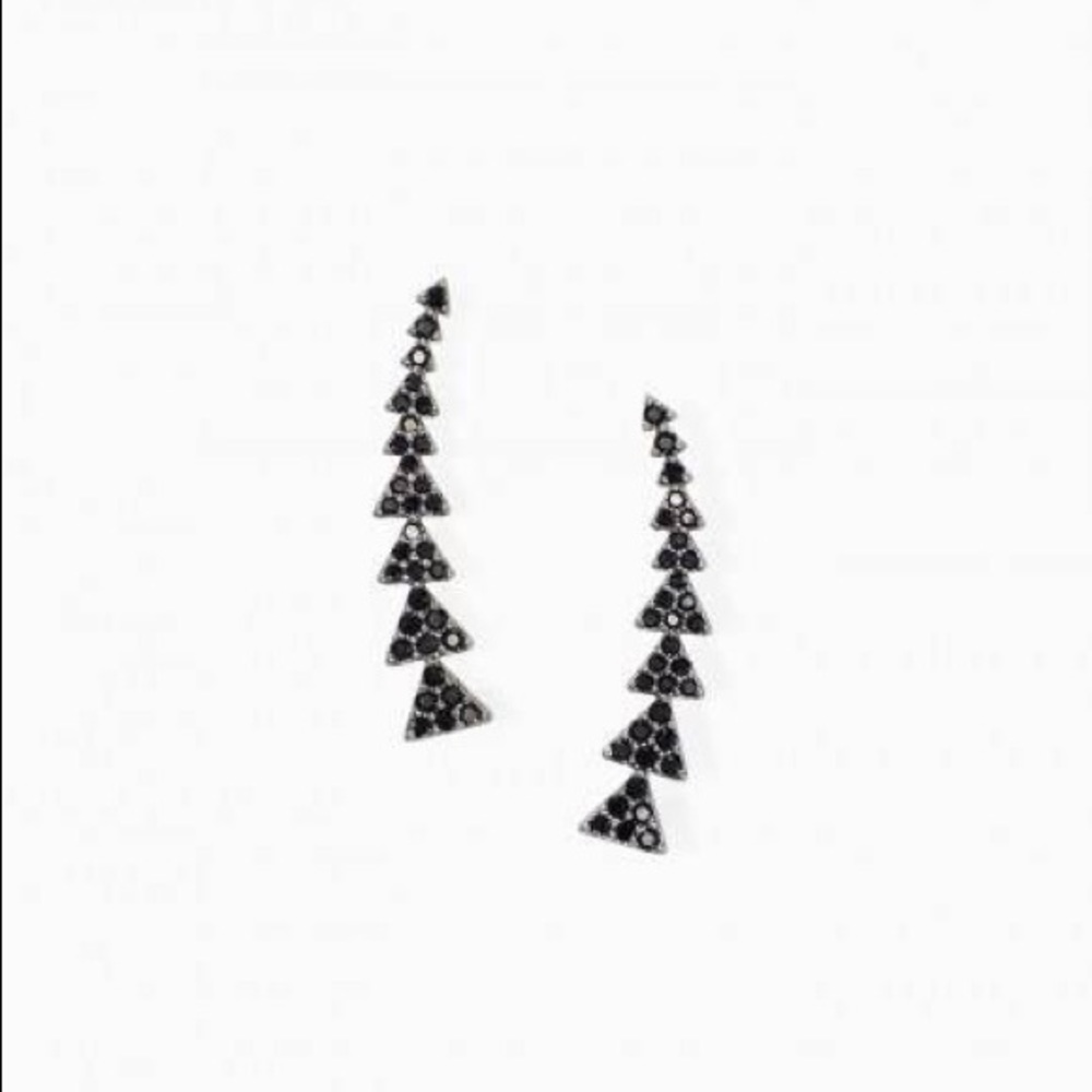 Stella & Dot Pave Black Ear Climber Earrings
